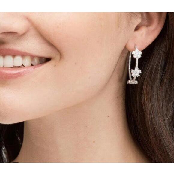 kate spade Jewelry - Kate Spade Rose Gold Toned Cubic Zirconia Earrings NIP